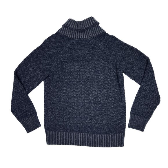H&M Pullover Button-Down Turtleneck Chunky Sweater Dark Gray-Navy Size M - NWOT - Picture 4 of 9